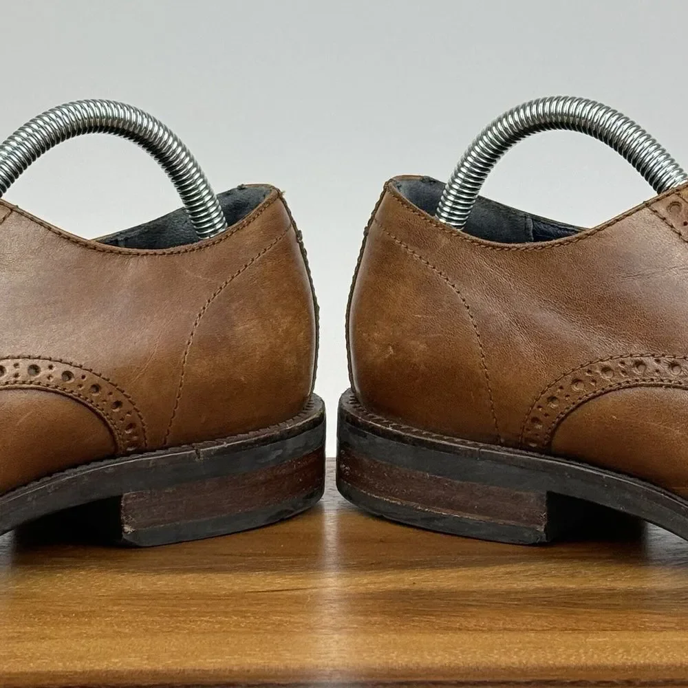 Mens Cole Haan Grand Os Brown Leather‎ Eyelet Cap Toe Oxfords Shoes Size 8 M